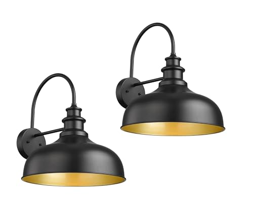 Bestshared Outdoor Barn Lights, 11.4 Inch Dome Outdoor Wall Sconce, E26 Socket Weather Resistant Farmhouse Porch wall Lights, Anti-Rust Exterior Lighting Fixture for House, Porch,Patio, Garage