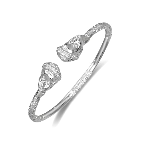 Afro Woman Head .925 Sterling Silver Bangle Bracelet, Afro Woman Head, African Bracelet, African Jewelry, 52 grams, 1 piece
