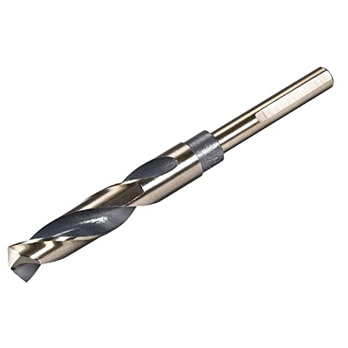 TOP-VIGOR Brocas helicoidales de vástago reducido de 13 mm con vástago de 10 mm, acero de alta velocidad 4341 brocas de perforación de diámetro de corte para aleación de acero inoxidable, metal,