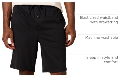 Image of Amazon Essentials Men's 9 inch Knit Pajama Shorts with Elastic Waist and Drawstring, Loungewear (Available in Big & Tall)