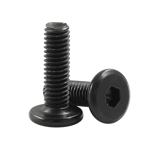 Verkelly M6 x 20mm Flat Head Socket Cap Screws, 20 Pcs