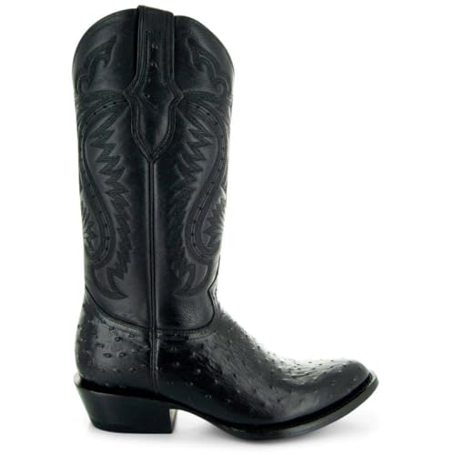 Soto Boots Men's Ostrich Print Cowboy Boots, Exotic Print Men's Cowboy Boots, Western Boots For Men H70022