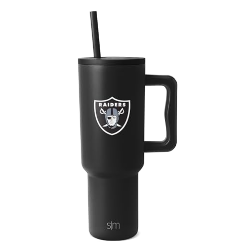 Simple Modern Officially Licensed NFL 40oz Tumbler with Handle and Straw Lid | Football Thermos Gifts for Men, Women, Christmas | Trek Collection | Las Vegas Raiders