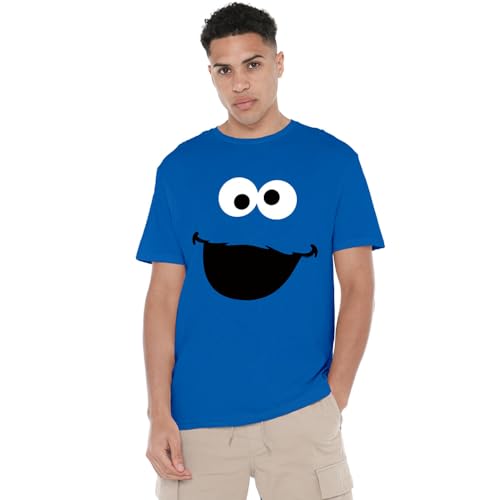T-Shirt Cookie Monster Sesame Street Bleu Royal Grande Taille 4XL