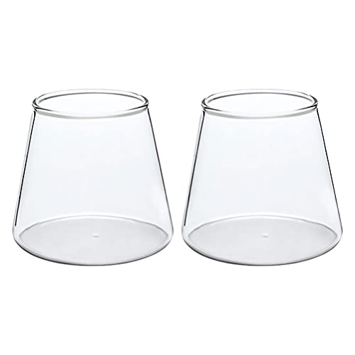Happyyami Mount Glass Creative Beer Cup Glassware 2pcs Glass Cup 300ml Ice Coffee Mug for Juice Latte Espresso Cappuccino Tea Beverage