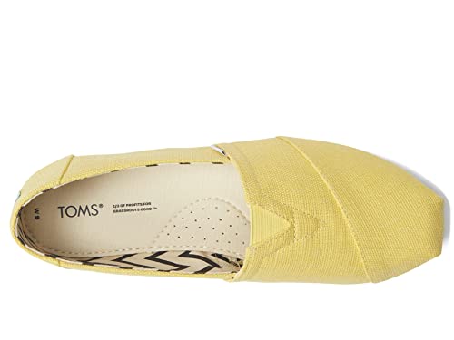Image of TOMS Women's Alpargata Heritage Canvas Espadrille Loafer Flat, Sunny Yellow, 9