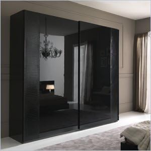 Rossetto Nightfly 2 Door Sliding Wardrobe in Black