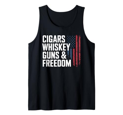 Cigars Whiskey Guns and Freedom T Shirt Cigars Tank Top