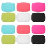 Angoily Jabonera de Viaje Portátil de Plástico con Tapa a Prueba de Fugas, Caja para Jabón Grande, Pack 30 Unidades Multicolor, Adecuado para Camping, Gimnasio y Uso Diario