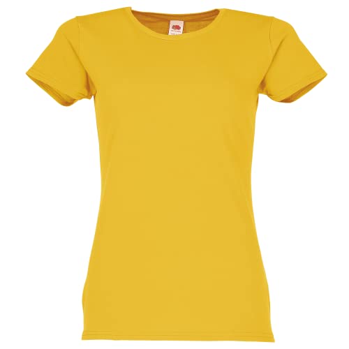 Fruit of the Loom Ladies Iconic T-Shirt Größe S - XXL, Farbe:sonnenblumengelb, Größe:L