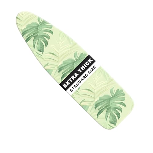 Image of Ironing Board Cover 15x54 Inch- Standard Cotton Cover with Strong Elastic Edge & Stain Resistant Surface (Leave, 15 inch x 54 inch)