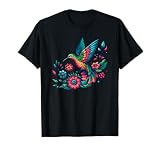 Colibrì Pittura Colorata Opera D'arte Vintage Art Maglietta