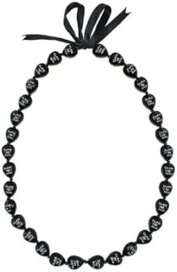 Graduation Kukui Nuts Lei Necklace Hawaiian Necklace with Ribbon Bow Closure Chunky Graduation Neck Chain Gifts for Women Men College Student Jewelry image 5