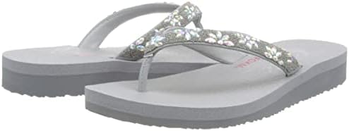 Skechers Women's Meditation-Love Letter Flip-Flop, Grey, 9 | Image 6