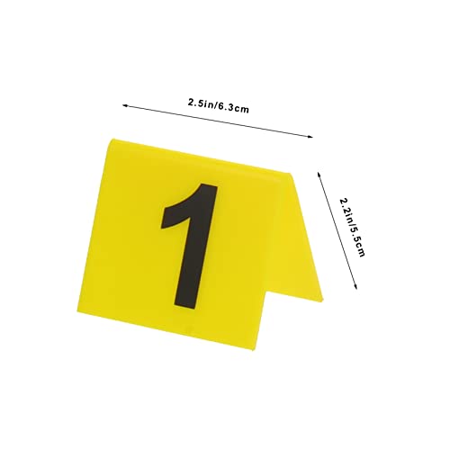 STOBOK Evidence Yellow Markers 10pcs Signage Yellow Acrylic Number Crime Scene Markers Evidence Markers, 6.3X5.5X0.2CM - Image 2