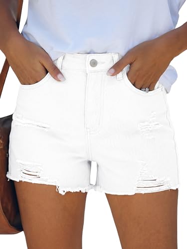 ANRABESS Denim Shorts for Women High Waisted Ripped Rolled Stretchy