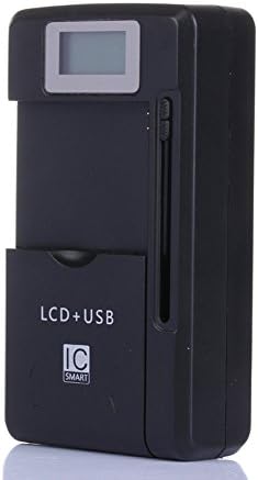 Universal Intelligent LCD External Battery Charger Wall Plug Unit 4.2V/800mAh Output & USB Output Port 1300mAh for Samsung Galaxy S3 S4 S5 Note 2 3 4, Edge, Mega etc