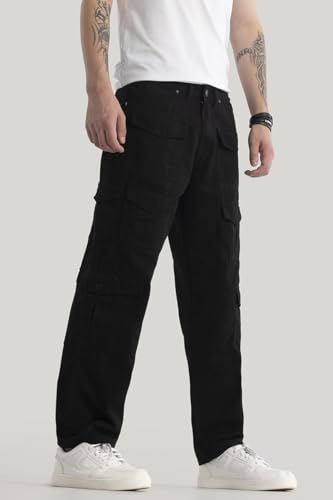 Image of SNITCH Nils Loose Fit Black Cargo Pants