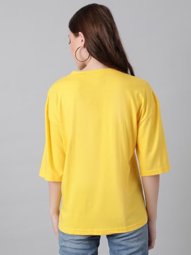 Image of KOTTY Women's Cotton Blend Solid Oversized T-Shirts