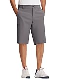 PULI Golf Shorts Men 13 Inch Inseam Lightweight Casual Dress Stretch Travel Hybrid Quick Drying with Pockets Grey 32