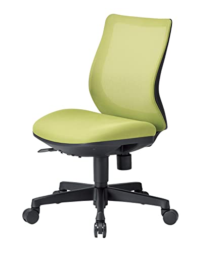 [機能とデザインの融合 ロッキングチェア OA-3205B (肘なし/背ブラック) ]アイコ オフィスチェア デスクチェア メッシュ ロッキング 人間工学 テレワーク(ローバック/イエローグリーン)