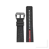 SEQLTWFC Compatibile con Panerai SUBMERSIBLE Band Luna Rossa PAM1466 PAM1391 PAM1565 Bracciale Cinturino in gomma 22MM 26MM Cinturino for orologio da uomo 24MM Impermeabile(Black -black,26mm-width)
