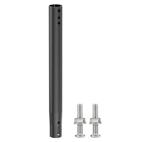 14'' Antenna Pole Mount Extension Tube with Two Mounting Holes, Compatibility with ASIN B0DDTJFBWY and B0DLKHC87H, Extender Pipe Bracket Rod Allows for Length Adjustment Black