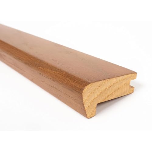 Image of Project DIY® 900mm Solid Oak Stair Nosing for 20mm Flooring | 6mm Wear Layer | 58mm Width x 27mm Height | Compatible with Solid & Engineered Wood | Premium Solid Oak (Golden Oak)