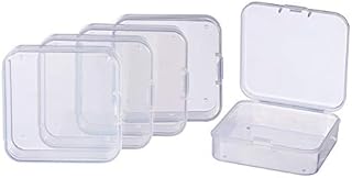BENECREAT 18Pack Square Mini Clear Plastic Bead Storage Containers Box Case with lid for Items, Cards, Tiny Bead, Jewerlry Findings, and Other Small Items