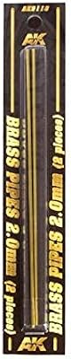 AK-Interactive Brass Pipes 2.0mm, 2 Units 9118 - Model Building Paints and Tools # AK-9118