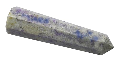 Image of Amazing Gemstone Hackmanite Fluorescent Sodalite Crystal Towers - Natural Healing Crystal Point Obelisk for Reiki Healing and Crystal Grid (3 inch to 4 inch INCH)