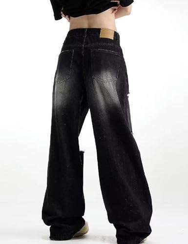 Men Baggy Ripped Jeans Y2k Hip Hop Distressed Jeans Oversized Boyfriend Jeans Wide Leg Denim Pants Y2K Streetwear3
