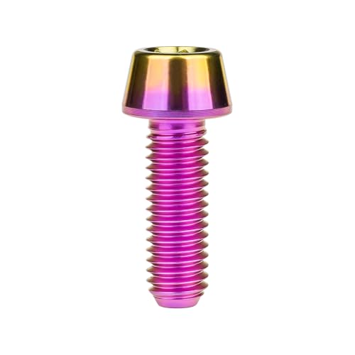 Image of Titanium Ti Bolt M5x9 16 18 20 25 30 35 40 45 50 55 60mm Tapered Head Screws Pack of 4 (M5x16mm, Purple Gold)