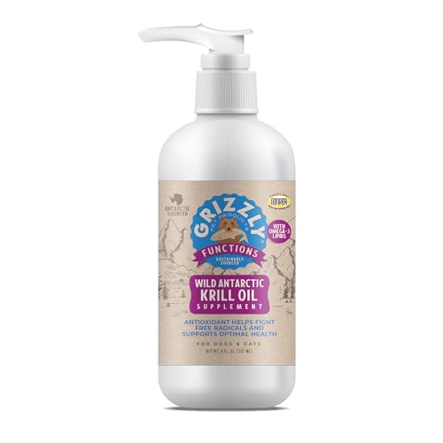 Grizzly Wild Antarctic Krill Oil All-Pure Antioxidant Canine Meals Complement, 8 oz Grizzly Wild Antarctic Krill Oil All-Pure Antioxidant Canine Meals Complement, 8 oz