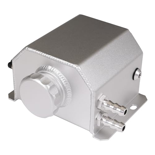 アルミ製 リザーバー タンク クーラント リザーブタンク オーバーフロー タンク オイルキャッチ ラジエータ 拡張合金タンク (シルバー)