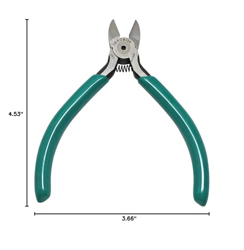iexcell 4.5" Side Cutter Diagonal Wire Cutting Pliers Nippers Repair Tool, Green, Chrome-Vanadium Steel - Image 5