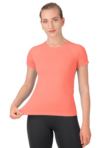 Image of MathCat Seamless Workout Tops for Women Short Sleeve Yoga Running Shirts,Breathable Athletic Compression Shirt Women XS-XL