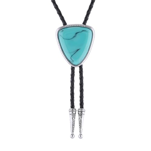 Image of Btilasif Bolo Tie for Men, Turquoise Tie Western Cowboy Necklace Neckties, Rodeo Cowboy Accessories for Women, Western Gifts for Men