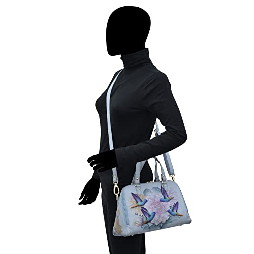 Image of Anuschka Women's Leather Satchel - Hand-Painted Genuine Leather Handbag with Detachable Strap for Everyday Use - 695, Satchel