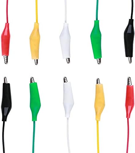 UMTMedia® 10 X Mini Crocodile Clips Electrical, Insulated Small Alligator Clips, Test Leads, Double Ended Croc Clips, Electric Jumper Leads, Aligator Clips, Crocadial Clips, 12v Crocodile Leads Wires