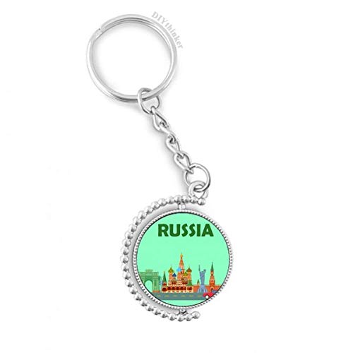Porte-clés Russie Kremlin rotatif multicolore pour votre trousseau