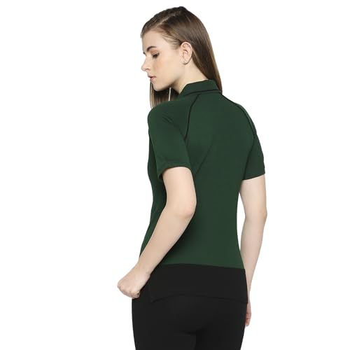 Image of Being Human Blue Slim Fit Polo Collar Short Sleeves Cotton Women's T-Shirt Clothing