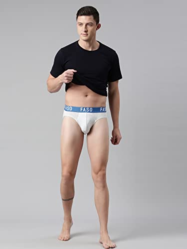 Image of F A S O Men's Cotton Rich Brief | Soft & Breathable Innerwear | Cushioned Waistband | Comfort Fit | Everyday Wear
