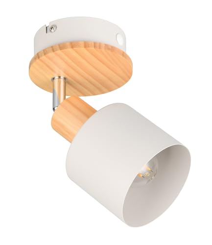 Trio Leuchten spot mural SHANTI 862700176, Métal Gris Chaud, Bois Naturel, excl. 1x E14