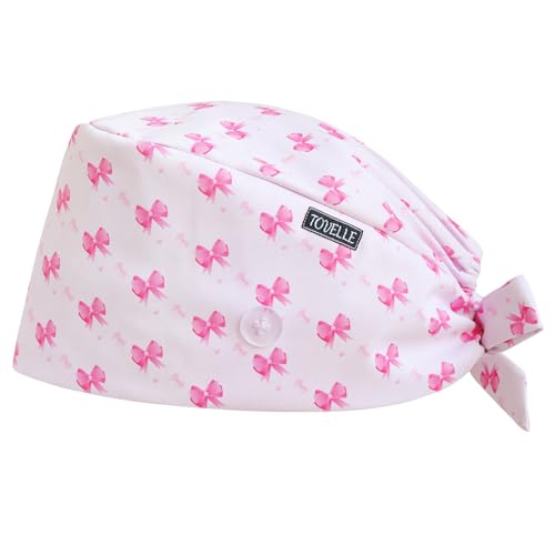 Image of Scrub Caps for Women with Buttons, Classic Surgical Caps | Double-Sided Printed, Adjustable,Long Hours, Sweatbands, Fabric Help Reduce Static Buildup