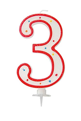 P'TIT Clown re90193 - Bougie anniversaire 12,5cm GÉANTE, chiffre 3