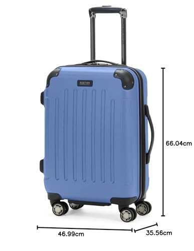Image of Kenneth Cole REACTION Renegade Luggage Expandable 8-Wheel Spinner Lightweight Hardside Suitcase, Periwinkle Blue, 24-Inch Checked, Renegade collection
