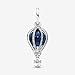 ZURWTCH Sparkling Clear Hot Air Balloon Dangle Charm Fit Women Bracelet Necklaces Fashion Gifts 925 Sterling Silver DIY Jewelry (Blue Hot Air Balloon Travel Charm 1008)