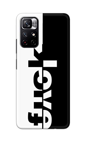 Image of PRINTFIDAA One Words Fukc Love Creative Art Innovative Wonderfull Printed Designer Hard Case for Redmi Note 11T (5G) Back Cover -(e) RPM1003