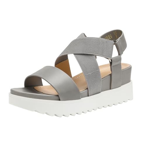 Image of DREAM PAIRS Women's Open Toe Ankle Strap Platform Wedge Sandals